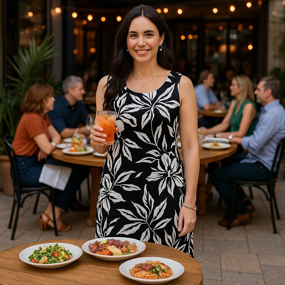 R & K Black & White Floral Sundress
